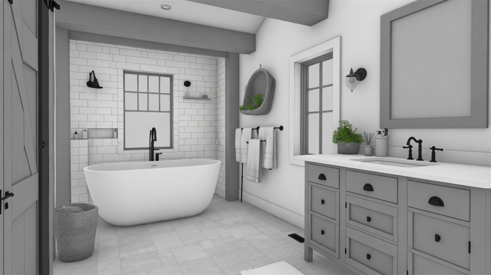 CAD visualization of the finished bathroom