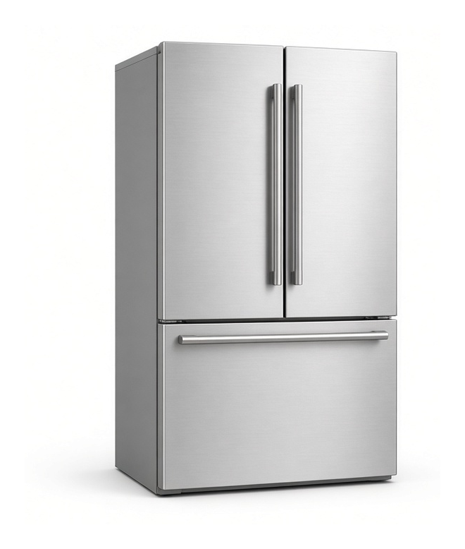 Stainless steel French-door refrigerator