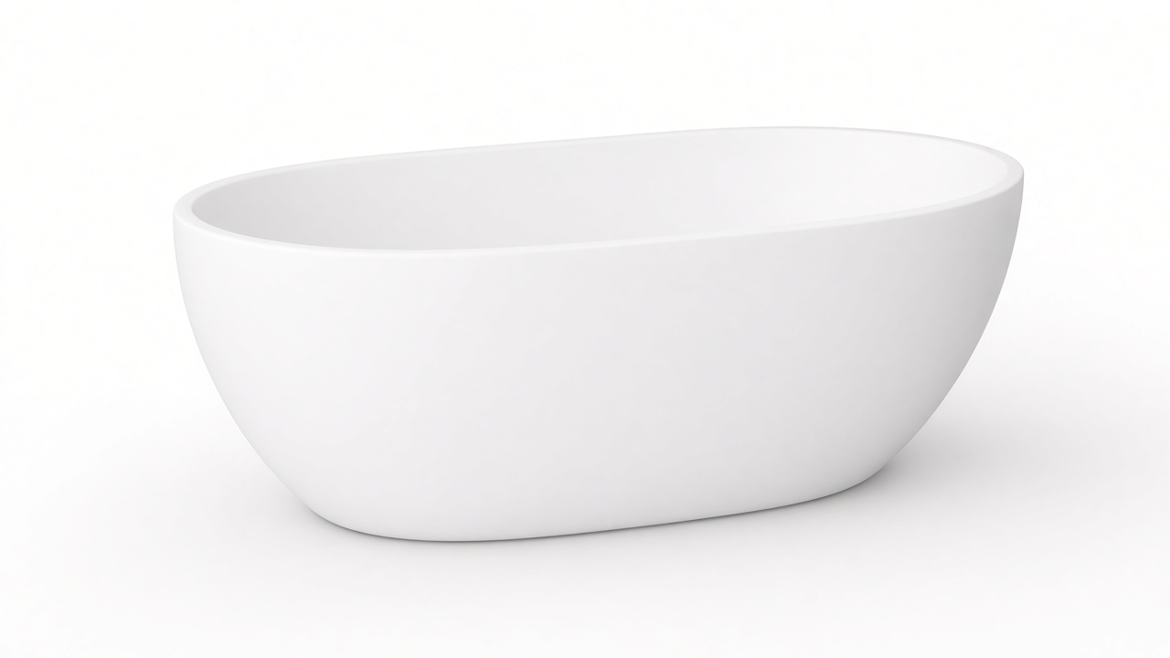 Freestanding oval soaking bathtub
